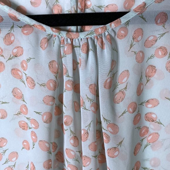 Daniel Rainn Sz XS Cherry Novelty Print Peplum Top - Picture 7 of 9